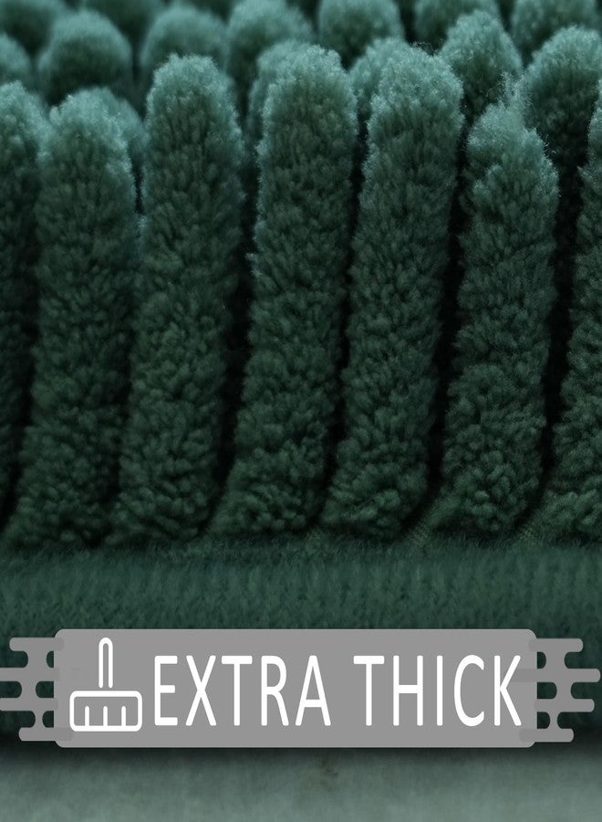 Flotstiga Bathroom Rugs Sets 3 Piece Non Slip,Bath Rugs with PVC Backing Bath Carpet,Bathroom Rug Washable,Absorbent,Plush Carpet Mats,Bath Mats for Bedroom, Kitchen,Tub,Home Decor Dark Green - Image 5